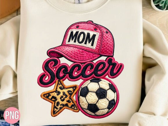 Embroidery Mom Soccer Ball Patch PNG Review