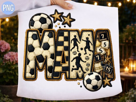 Faux Embroidery Soccer Mama PNG Review
