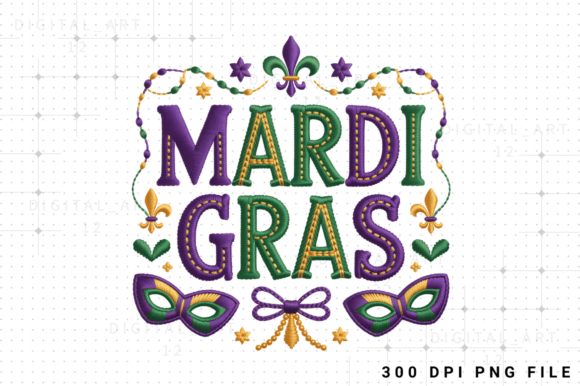 Review: Mardi Gras Embroidery PNG Design